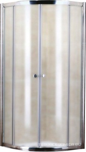 Душевой уголок 900х900хh1850мм, 1/4 круга, R550мм, 2 сдвиж.дверцы с 2 неподв. сегм., вход 550мм, (стекло текстурн. Punto 5мм, фурн.цв.хром), PraticoZZ