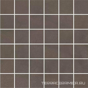 Декор Про Чементо мозаичный коричневый тёмный матовый 30x30