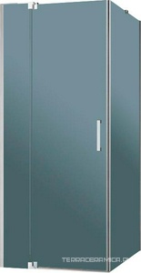Душевой уголок900x(1000-1100)x1950 мм, стекло-серое, профиль хром, Slider ZZ