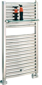 Полотенцесушитель h763х450мм, на ГВС/сист.отопл., до 8bar, 250W, G 1/2, (креплен, кл. Маевск.в компл.),БЕЗ кран пер., (цв. полир.н/сталь) Alessia ZZ