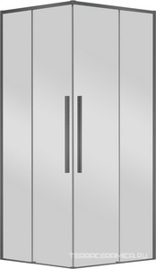 Душевой уголок 900х900хh1950мм, квадрат, (стекло прозрачное 6мм Easy Clean, фурн.цв.вороненая сталь), Slim-N ZZ