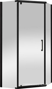 Душевой уголок 900х900хh1950мм, 5-ти угольный, распашая дверь правая/левая, с 2 непод. сегмент,(стекло прозр.6мм, фурнит.цв.черный матов), Stresa ZZ