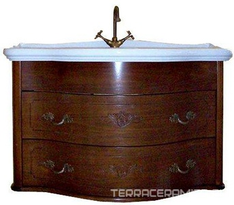 Тумба подвесная 103х54хh62см, (под раковину), с двумя выдв. ящиками, (цв.Tinta moka, ручки 4шт. цв.бронза), крепёж в комп., Armony ZZ