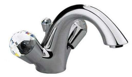 Смеситель для раковины на 1 отв., с д/к, (цв.хром/ручки с кристалами Swarovski), Cristallo ZZ