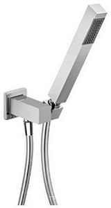 Душевой гарнитур, квадр., кронштейн совмещ.со шланговым соед., лейка д/д ручн., шланг 150см, (цв.хром), Paini ZZ