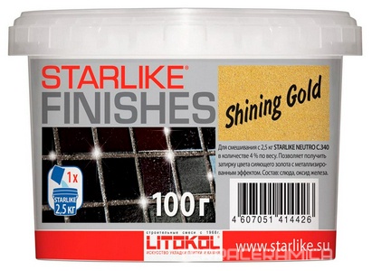 Добавка д/затир. Starlike SHINING GOLD  -  ярко - золот. 0,1 кг. ZZ