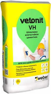 Шпаклевка цементная белая Vetonit VH 20 кг (56 шт/пал) ZZ