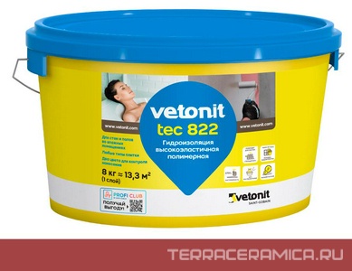 Вебер ветонит Гидроизоляция tec 822 Розовый 8кг.