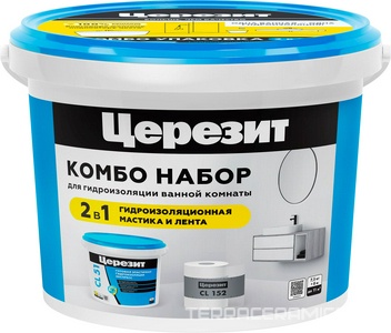 Ceresit Комбо CL 51/8 + СL152/8, Эластичная полимерная гидроизоляция и уплотнительная лента ZZ