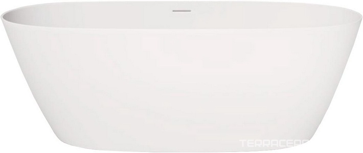 Ванна 170х80хh61cм, отдельностоящая, литой камень Solid Surface цв.белый матовый, интегрир.слив-перелив, крышка слива в цв.ванны, сифон в к-т, LOFO