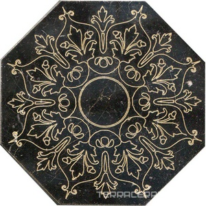 Тозетка Negro Marquina Primera Marbl Tile № -4 золото (n048405) |10х10