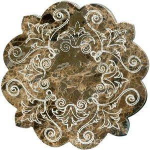 Тозетка Marron Emperador Primera Marbl Tile № -5 серебро (n048401) |10х10