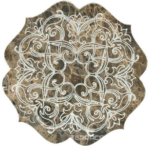 Тозетка Marron Emperador Primera Marbl Tile № -1 серебро (n048401) |10х10