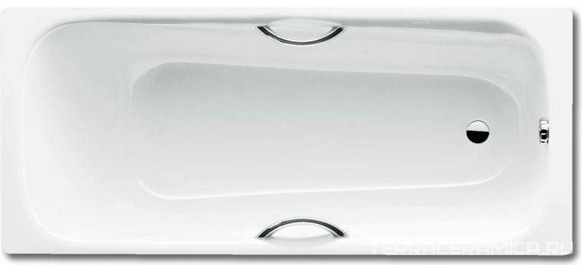 Стальная ванна Saniform Plus Star  Мод.337 180x80  c отв.под ручки,без ножек, слива-перелива ZZ