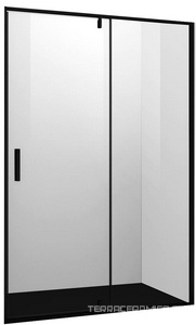 Душевая дверь распашная в нишу Wasserkraft Elbe 74P12, 100x200 см, профиль черный, стекло прозрачное ZZ