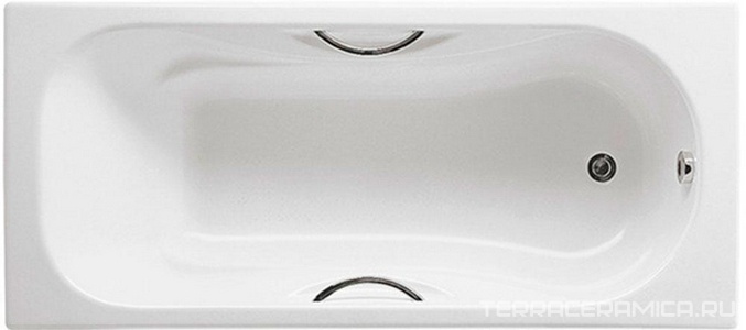 Ванна ROCA Malibu 160х75см чугунная, БЕЗ ножек, БЕЗ ручек