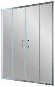 Дверь в нишу Z2P, 1750*190 см, двухстворчатая раздвижная, профиль хром, стекло прозрачное ZZ