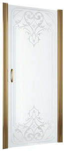 Дверь в нишу EP, 90*190 см, профиль бронза, стекло  стекло узорчатое "ARTDECO01", с покрытием QuickNano ZZ