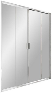 Душевые двери Blix BLDP4-170 см, раздвижные двухсекционные,  профиль блестящий хром, стекло прозрачное, ZZ