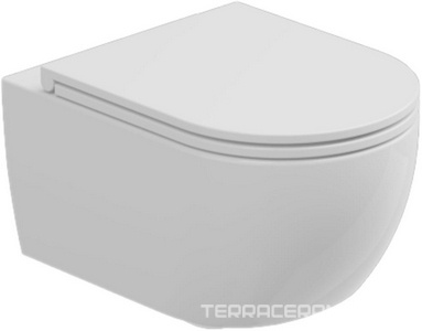 Унитаз подвесной 360х525мм, безободковый, смыв Eco Clean (торнадо), крепёж в компл., без сиденья, (цв.белый глянц.), Like ZZ