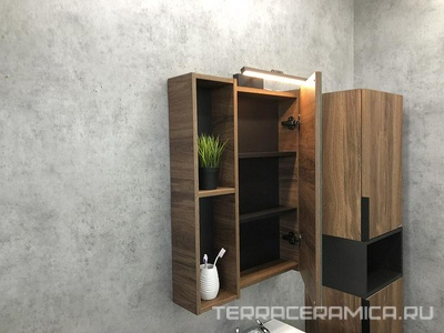 Зеркало-шкаф "Штутгарт-60" дуб, цв.тёмно-коричневый ZZ