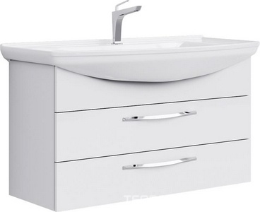 Тумба подвесная Aqwella Allegro 105 с 2 ящиками, цв. белый, ZZ