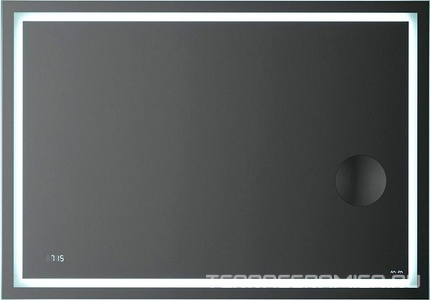 Зеркало Gem, 100 см, с контурной Led-подсветкой, часами и косметическим зеркалом, ZZ