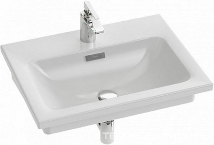 Раковина для комплекта мебели 61x46,5х15,5 см, c 1-м отверстием  д/смесителя, с переливным отверстием, белая ZZ