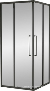 Душевой уголок 1000х1000хh2000мм, квадратн., 2 сдвижные дверцы с 2-мя неподв. сегм. (стекло прозрачное 8 мм, фурнит. цв.оружейная сталь), Relax ZZ