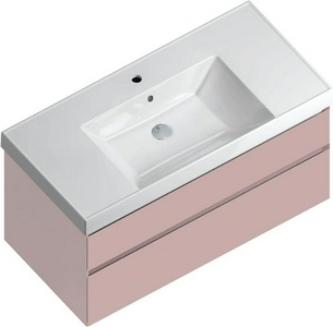Тумба CUBO -100 см, подвесная, 2 выдвижной ящик, цв.мальва ZZ