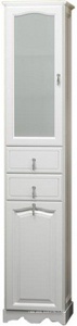 Пенал Риспекто напольный 404*1988*380мм, левый, с бел. корзиной, цвет белый матовый ZZ