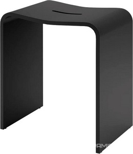 Душевая табуретка 46x40x28см, цвет: матовый черный,Black Stone Stool ZZ