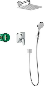 Душ.н-р HG Set 8 в 1, готов.компл., (верхн.душ E 240 1jet, стенов.кронштейн, смесит.с встр.частью Logis СM, кронштейн, шланг 125 см), Crometta ZZ