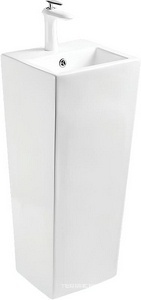 Раковина прямоугольная напольная SantiLine SL-4010, 34,5x33х84 см, слив-перелив в комплекте, цв. белый, ZZ