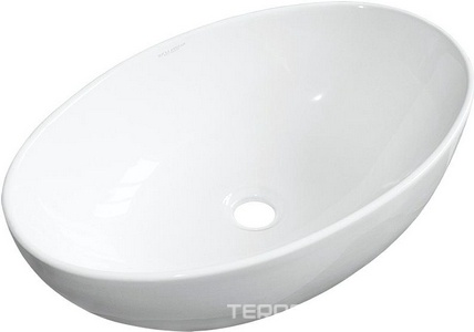 Раковина-чаша Ringo Slim 53x34 см, БЕЗ отверстия под смеситель, белая