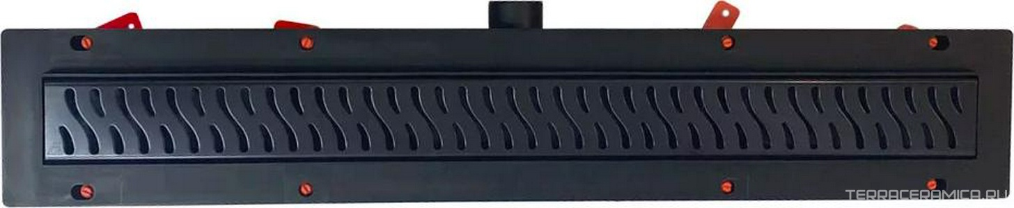 Водоотводящий желоб 650 мм Harmony Black, с решеткой, цв.черный ZZ