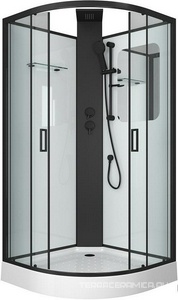 Душевая кабина Grossman GR-250 100x100 см, цвет профиля черный, стекло тонированное, ZZ