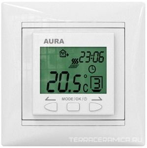 Терморегулятор прогр. Aura LTC 090 белый (комплектуется рамкой из серии Valena Legrand Electric.)
