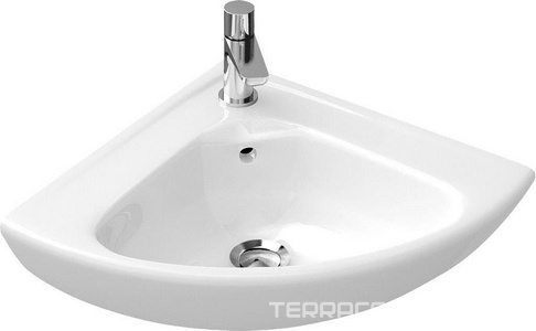Раковина 415х415мм, с 1 отв.д/смесит., угловая, (цв. R1white alpin ceramicplus) O.Novo ZZ