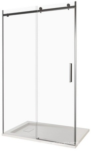 Душевое ограждение GALAXY WTW-140-C-B, стекло прозрач. 6 мм, профиль черный, ZZ