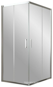 Душевое ограждение ZA-F, 1100x900x1900 мм,  профиль глянцеый хром, стекло прозрачное с покрытием QuickNano, БЕЗ поддона ZZ