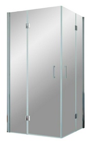 Душевое ограждение AFA 120x120x190 см, двери распашные, профиль хром матовый, стекло шиншилла, БЕЗ поддона ZZ