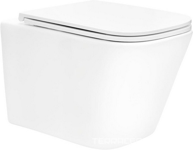 Унитаз подвесной 340х515мм, безободковый, смыв Torando flush, сиденье с микролифтом, крепёж в компл., TECEspring S ZZ