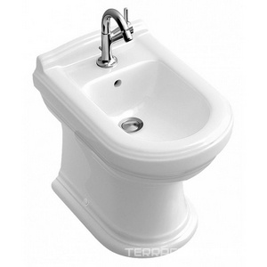 Биде напольное 370х575мм, 1 отв. д/смес., крепл. к полу в компл., (R2 Star white ceramicplus), Hommage KL
