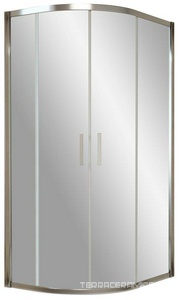Душевое ограждение ZS-F 120*100*1900 мм, полукруглое, ассиметричное, профиль хром глянцевый, стекло прозрачное QuickNano, БЕЗ поддона ZZ