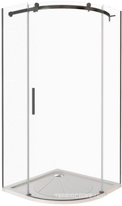 Душевое ограждение Good Door (BAS) GALAXY R-90-C-B, 90х90х195 см, одностворчатое, четверть круга, стекло прозрач. профиль черный ZZ