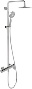 Смеситель для душа со стационарным верхним душем d200мм., душевая лейка, шланг в компл., (цв.хром), Embrace ZZ