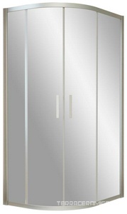 Душевое ограждение ZS-F 120x110x1900 мм, полукруглое, ассиметричное, профиль матовый хром, стекло сатин  с покрытием QuickNano, БЕЗ поддона ZZ