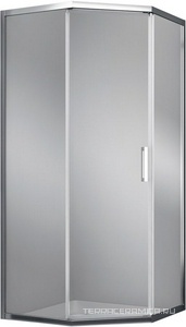 Душевой угол пятиугольный 90х90х200 см, профиль-хром, стекло-прозрачное, БЕЗ поддона ZZ