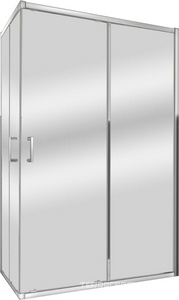 Душевое ограждение "Classicl", CL-44, 885-900x1185-1200x1850, профиль хром, стекло прозрачное, без поддона ZZ